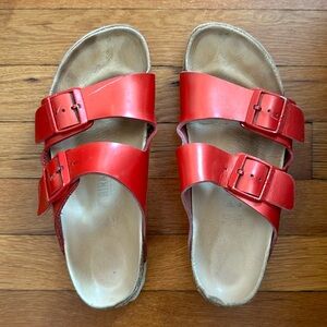 Red Arizona Birkenstocks size 40
